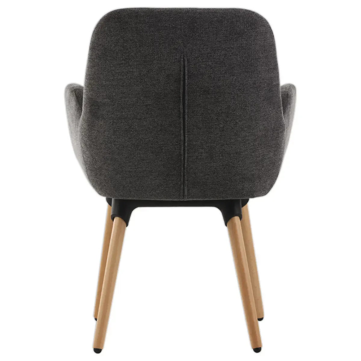 2 Stoelen Grijs stof 4 houten poten gelakt gemonteerd