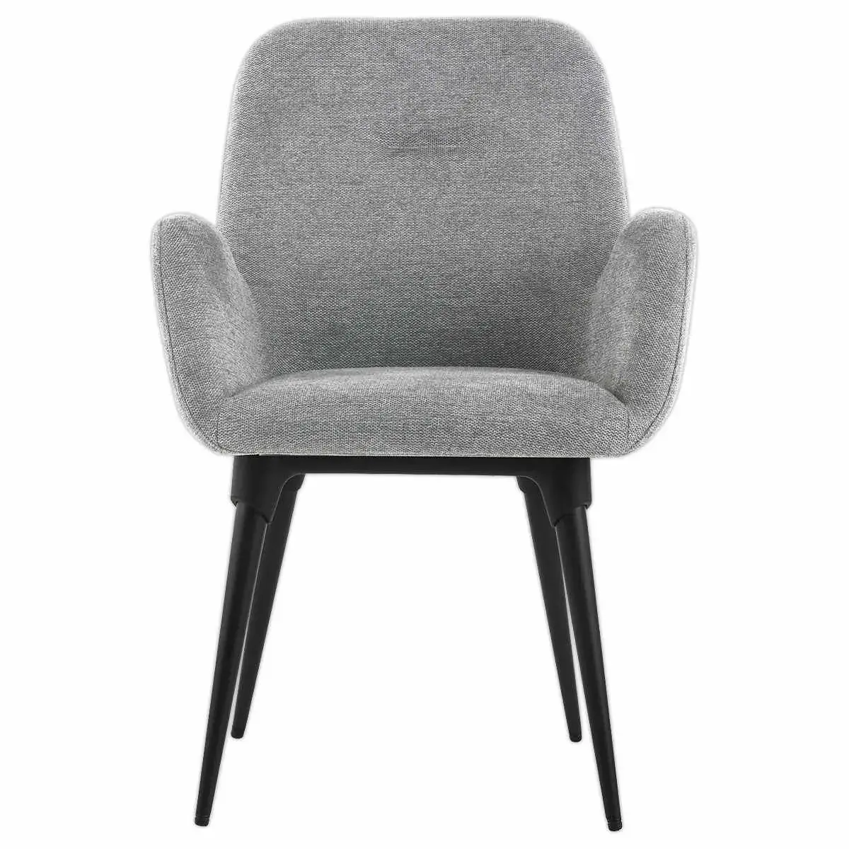 2 Stoelen Grijs stof 4 metalen poten gemonteerd