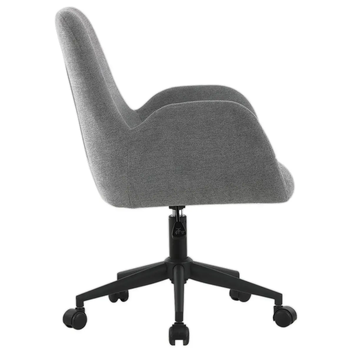 2  Stoelen Grijze stof met gemonteerde wielen 