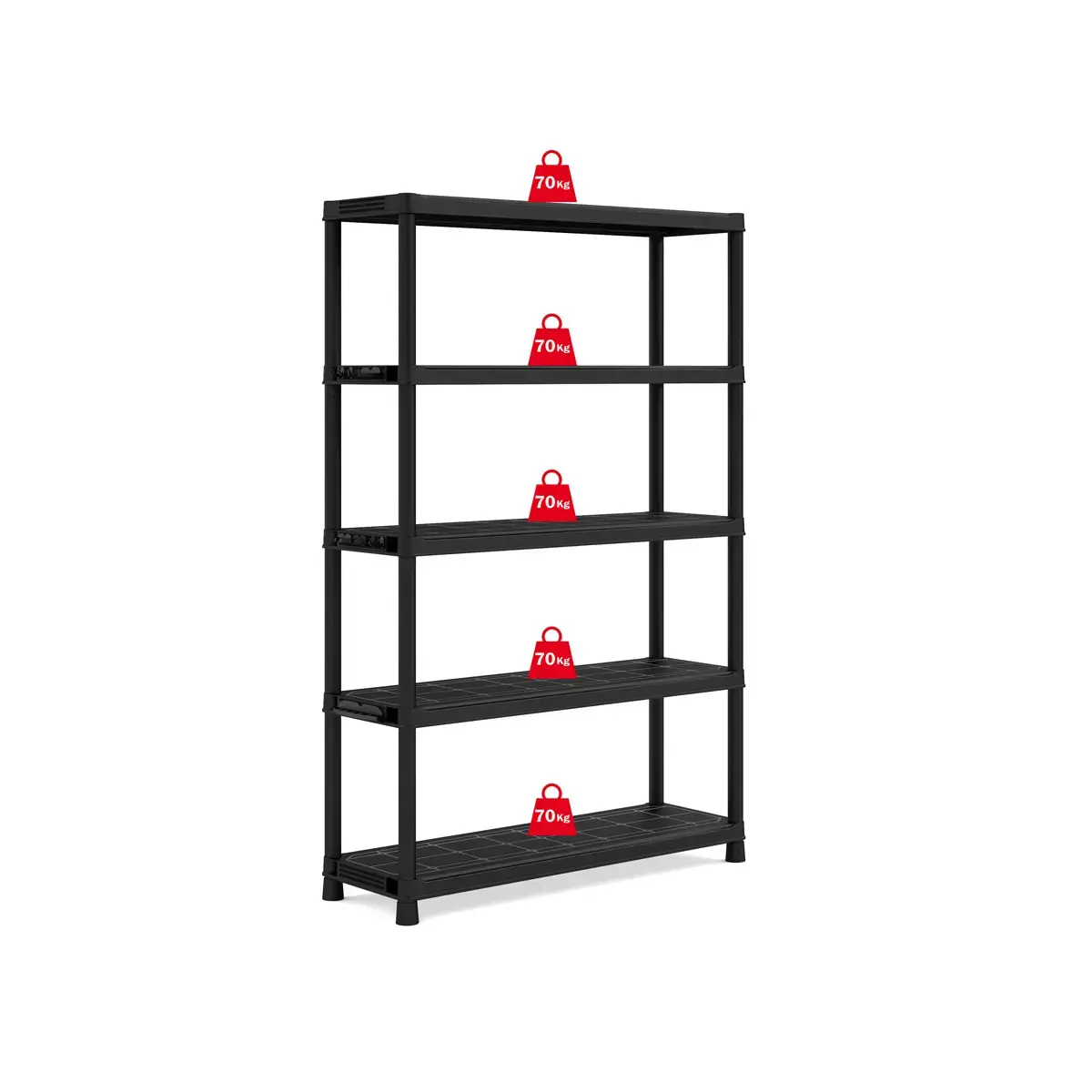 Plank L 120 cm met 5 planken zwart
