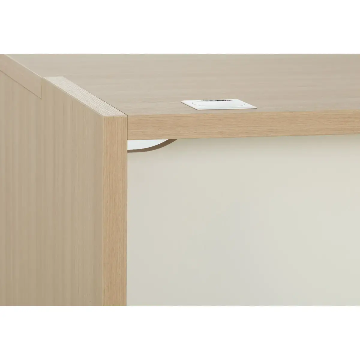 Rechthoekig bureau BARI L180 cm eik en wit gemonteerd