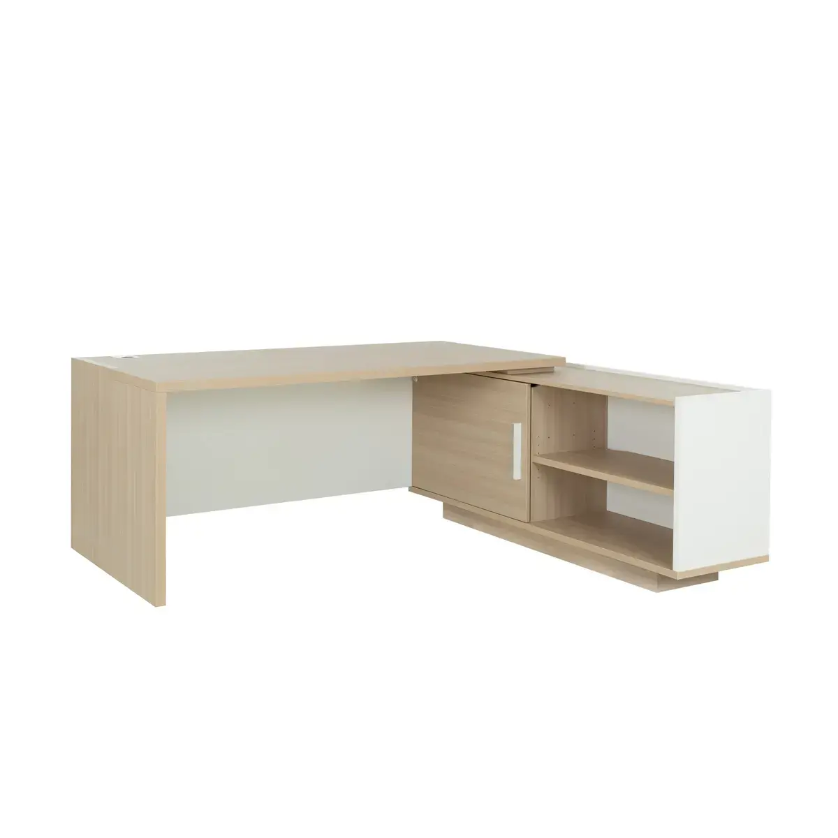 Bureau BARI Terug links 180 cm eikenstructuur / wit gemonteerd 