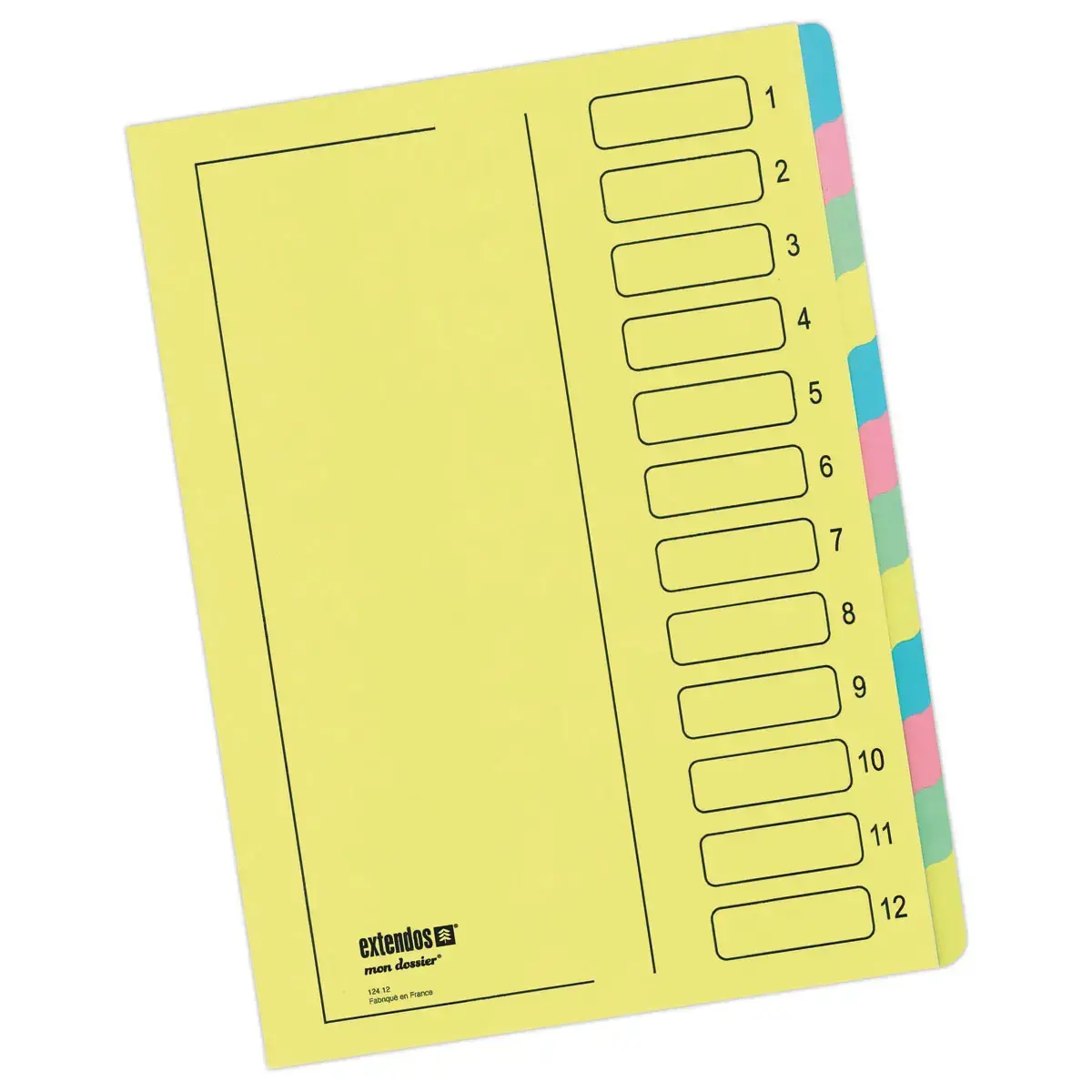 Niet-elastische sorter - versterkte uitrekrug - 12 compartimenten 
