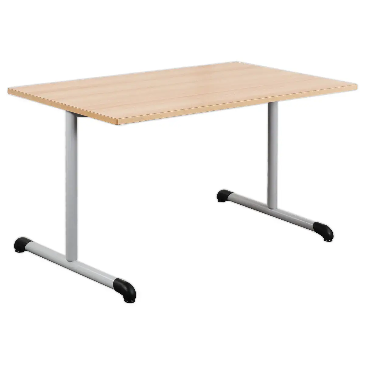 Collectiviteitstafel 160 x 80 gelamineerd beuken - aluminium poten gemonteerd