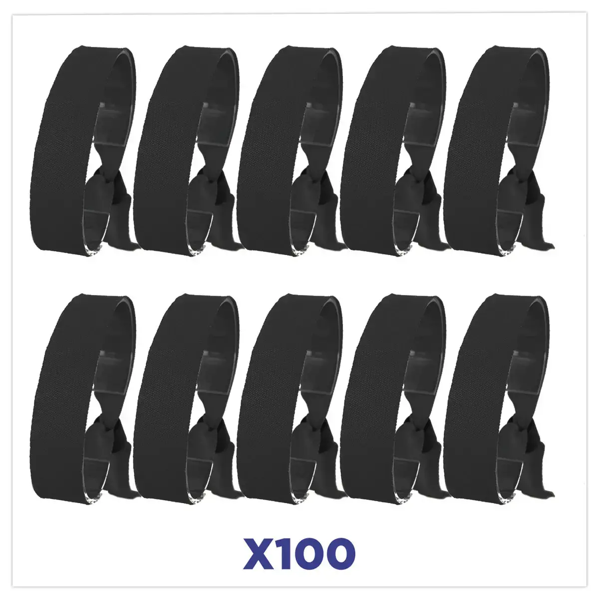100 zwarte stoffen armbanden