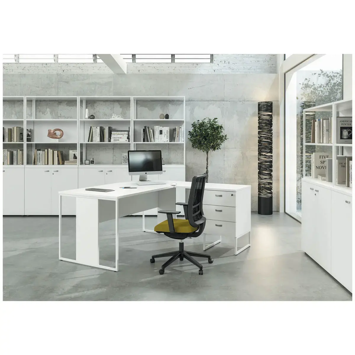 Bureau BELGRADE 160 x 80 eik met antraciet poten gemonteerd 