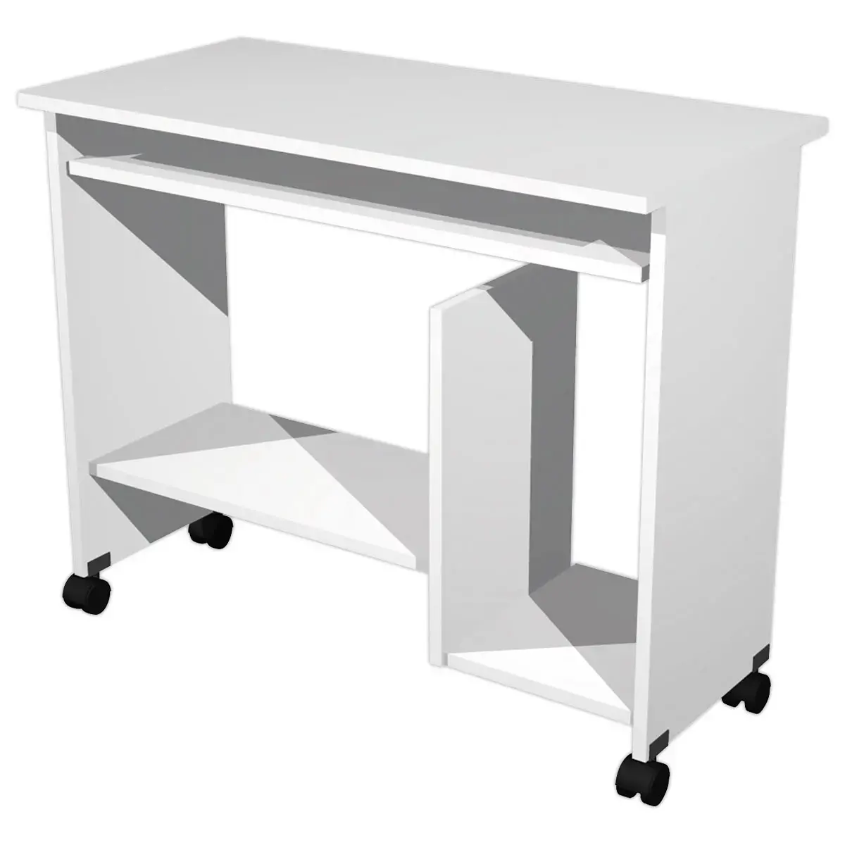 Compact wit computerbureau L 92 x D 45 cm gemonteerd
