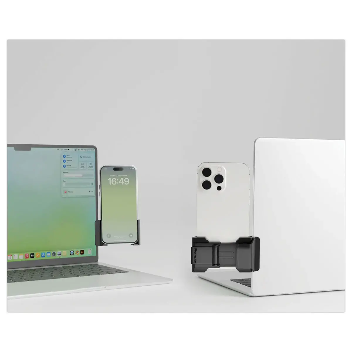 Phoneside One - smartphonehouder voor computerscherm Zwart