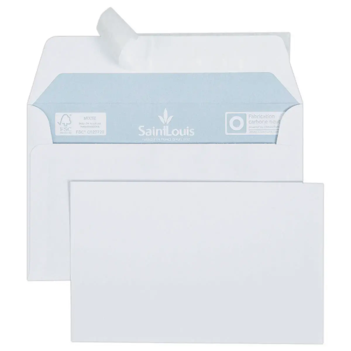 20 Bristolkaarten 82x128 220g + witte enveloppen 90x140 100 g/m²