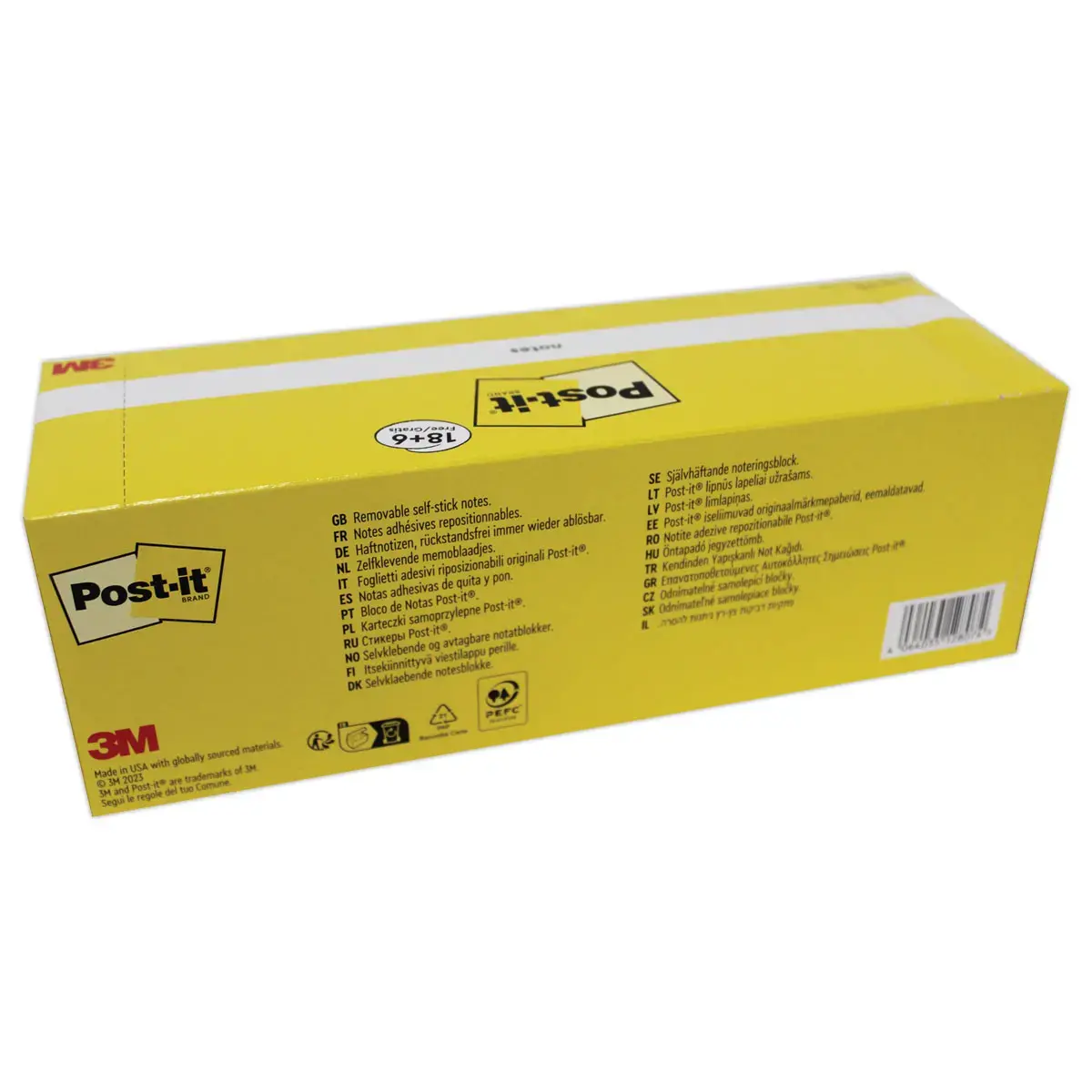 024 Herpositioneerbare memoblaadjes (18 blokken + 6 gratis) - 100 blaadjes - 76 x 76 mm - POST-IT 