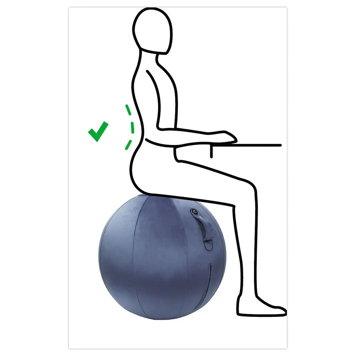 Ergonomische zitballon in fluweel - &Oslash; 65 cm 