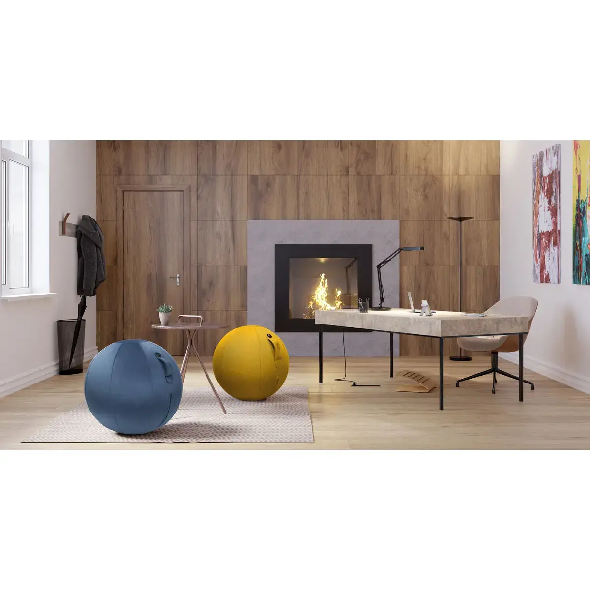 Ergonomische zitballon in fluweel - &Oslash; 65 cm 