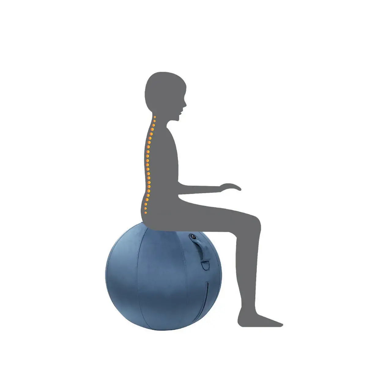 Ergonomische zitballon in fluweel - &Oslash; 65 cm 