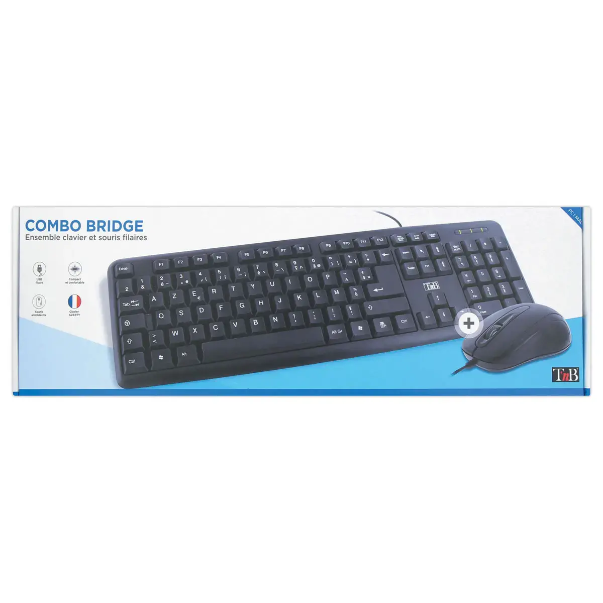 Pakket met bedrade toetsenbord en muis BRIDGE 