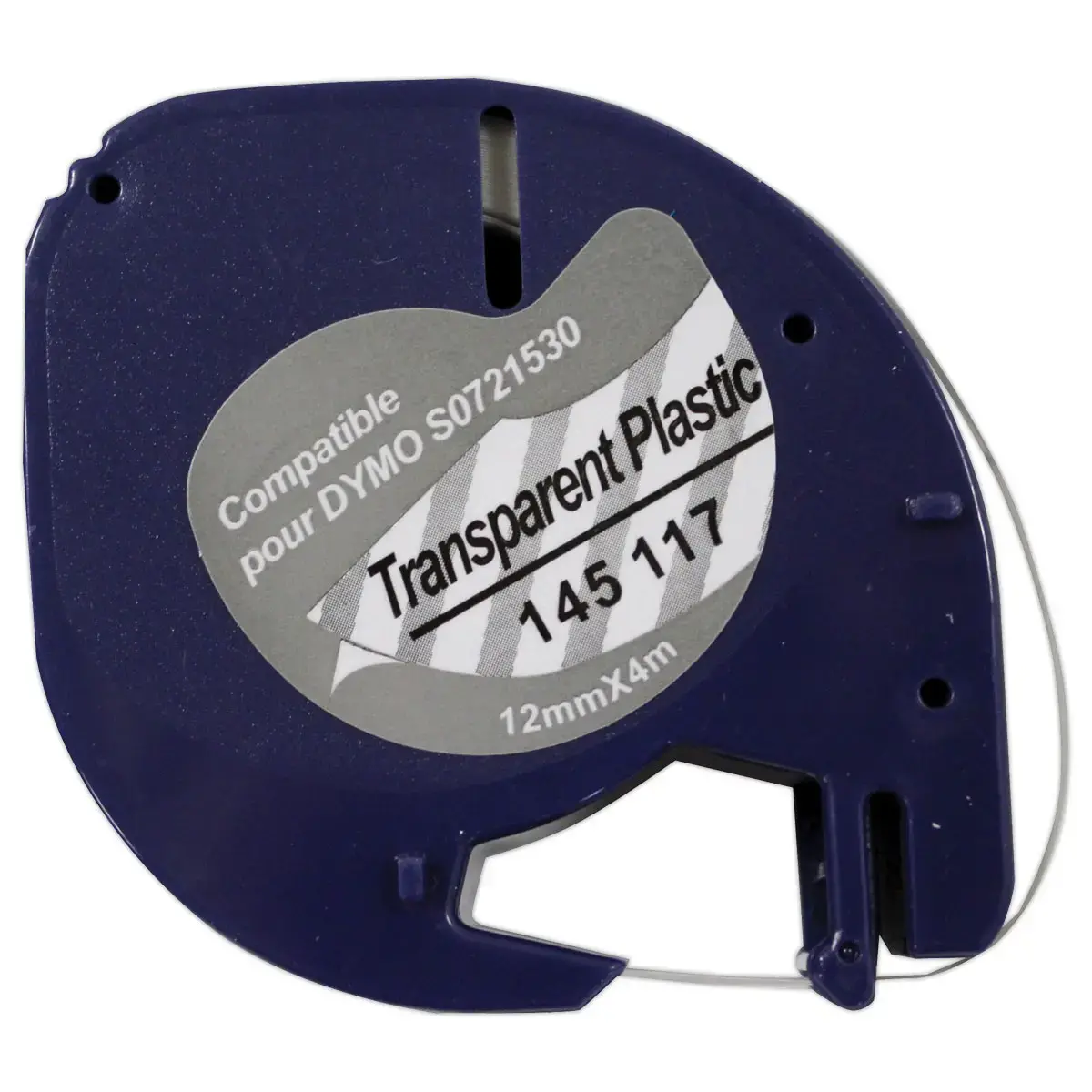 Ruban Letratag 12mmx4 m zwarte print op transparant comp DYMO S0721530