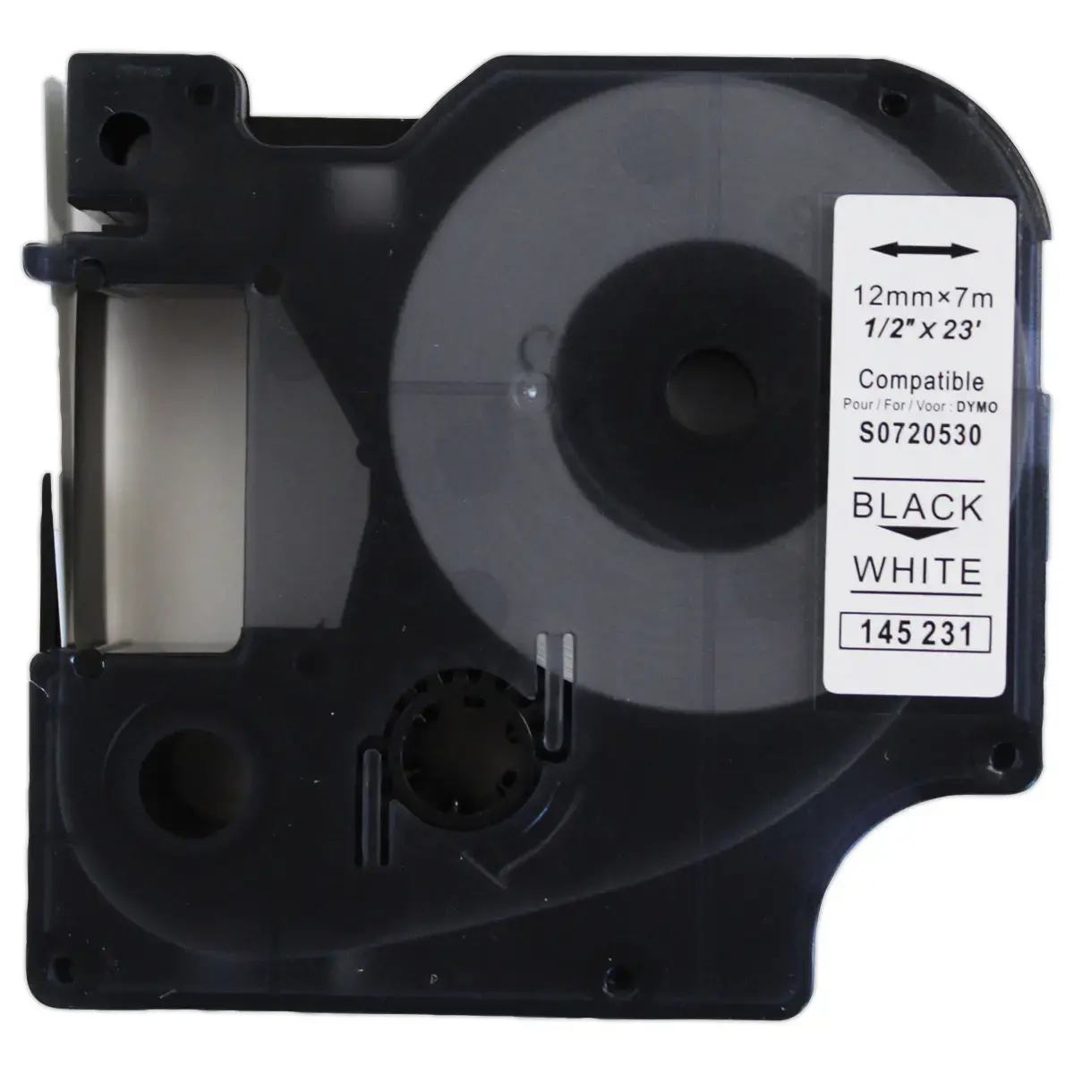 5 rubans D1 12mmx7m zwart/wit afdruk comp DYMO S0720530