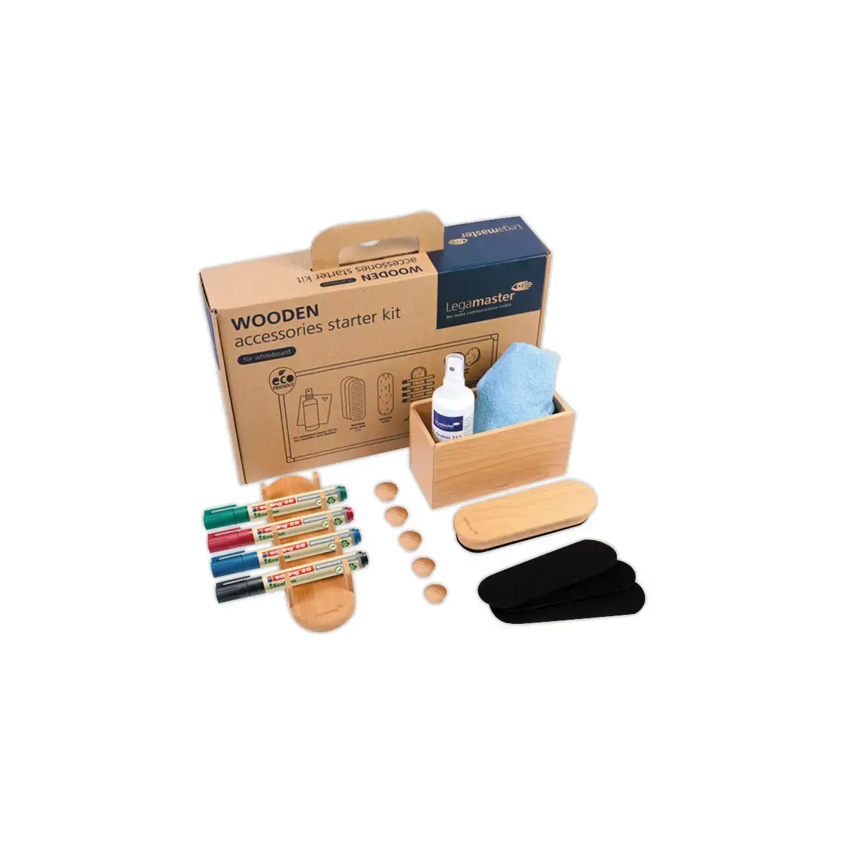 Accessoirekit Wooden voor whiteboard - 17 stukken - FSC®-hout - LEGAMASTER