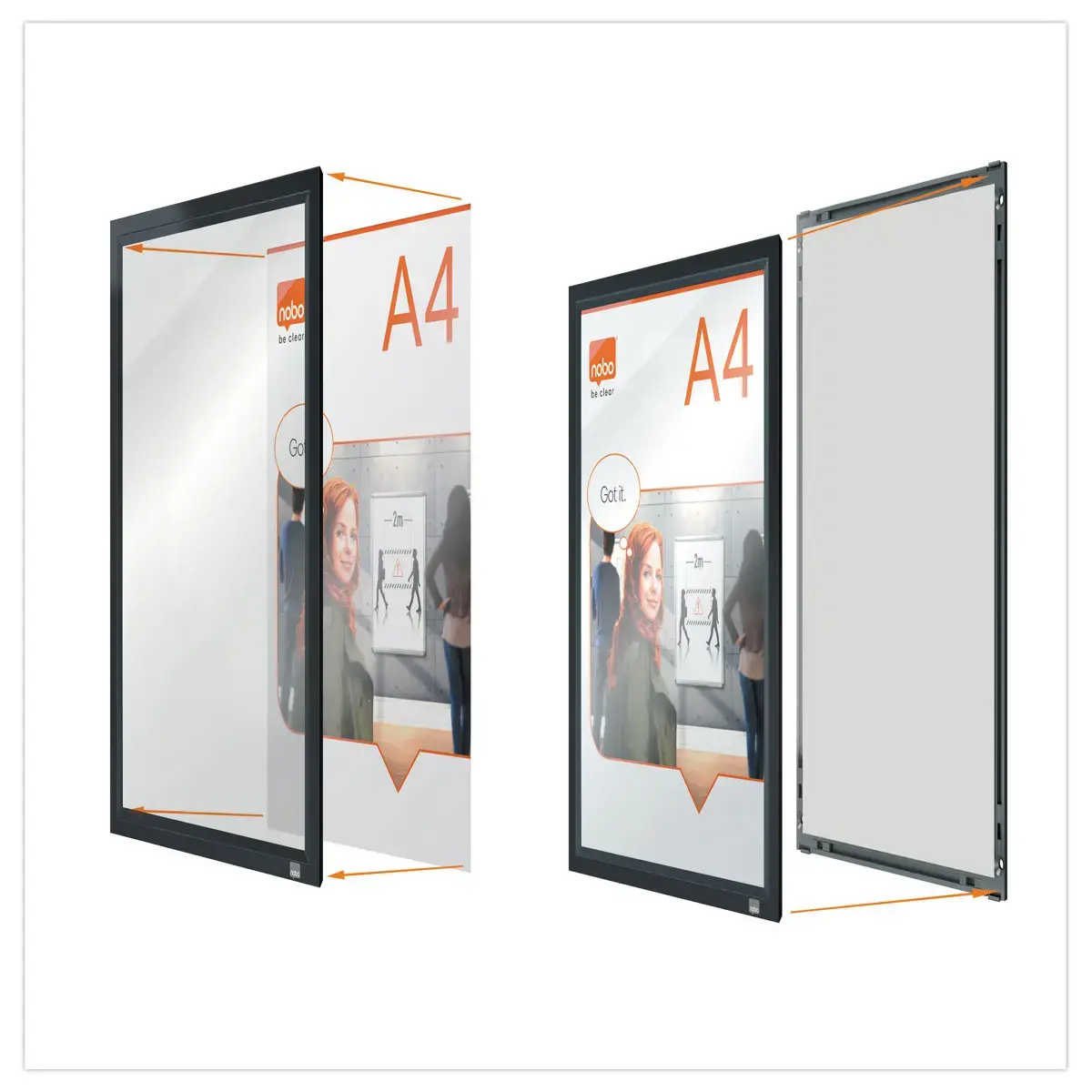 Klever A4 affichehouder Nobo - zwart