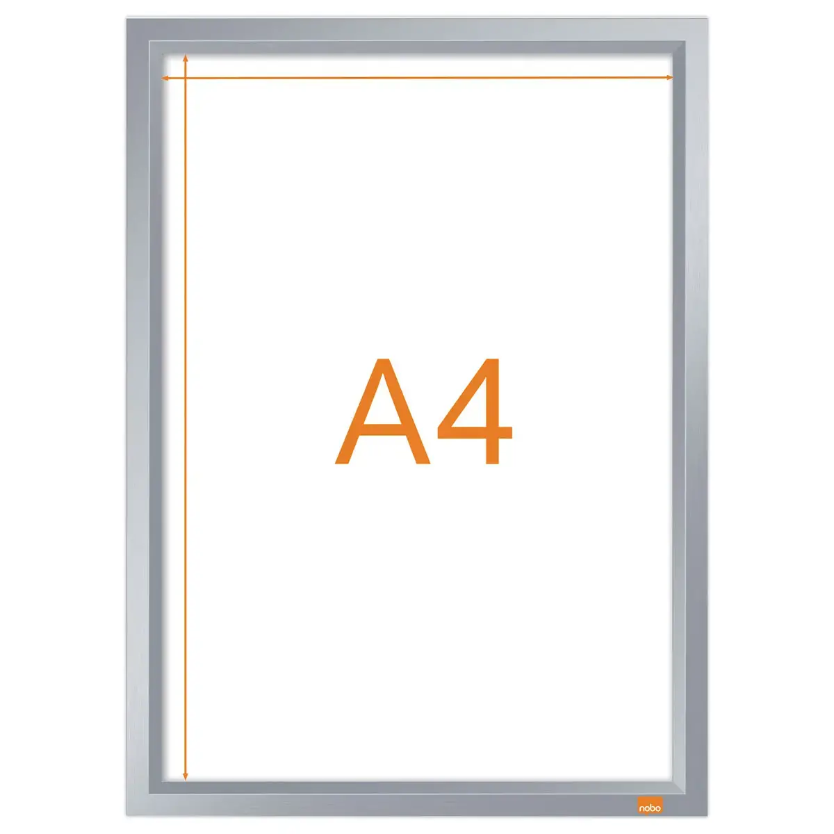 Klipbare A4 affichehouder Nobo print - zilver 
