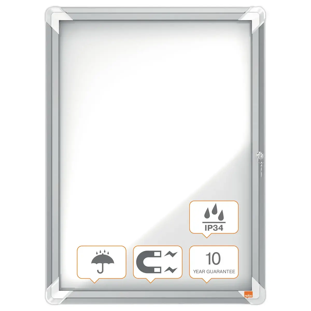 Buitenvitrine 4xA4 PREMIUM Plus Nobo magnetisch - Wit