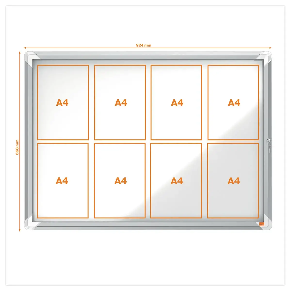 Magnetische vitrine voor buiten Nobo PREMIUM PLUS 8xA4 - Wit