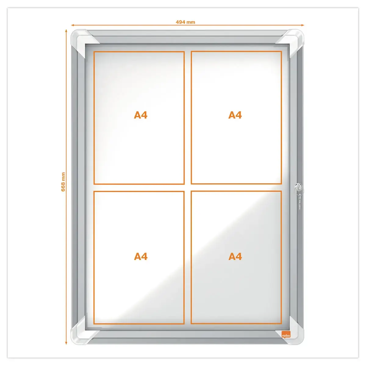 Magnetische vitrine voor binnen Nobo PREMIUM PLUS 4xA4 -magnetisch