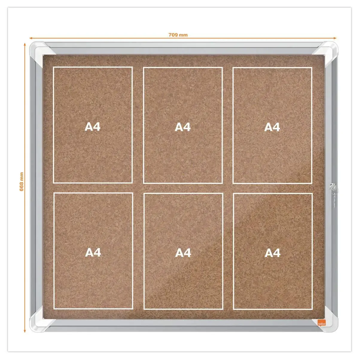 Magnetische vitrine voor binnen Nobo PREMIUM PLUS 6xA4 -liège