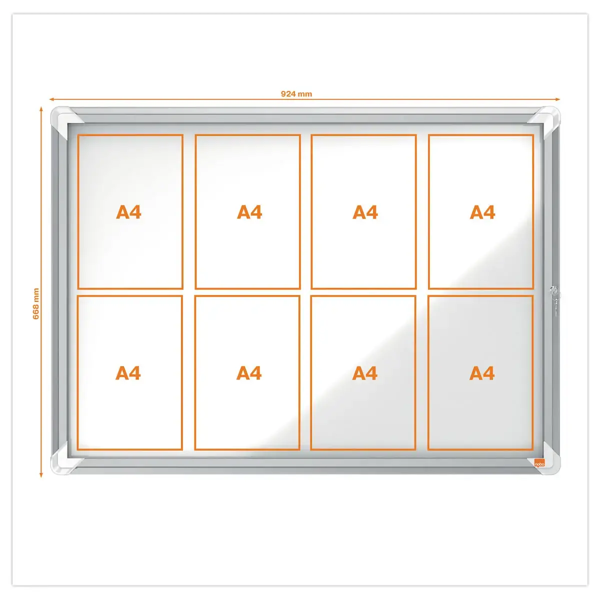 Magnetische vitrine voor binnen Nobo PREMIUM PLUS 8xA4