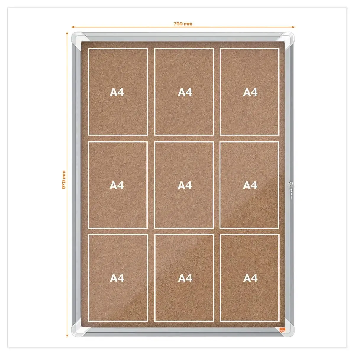Magnetische vitrine voor binnen Nobo PREMIUM PLUS 9xA4 liège
