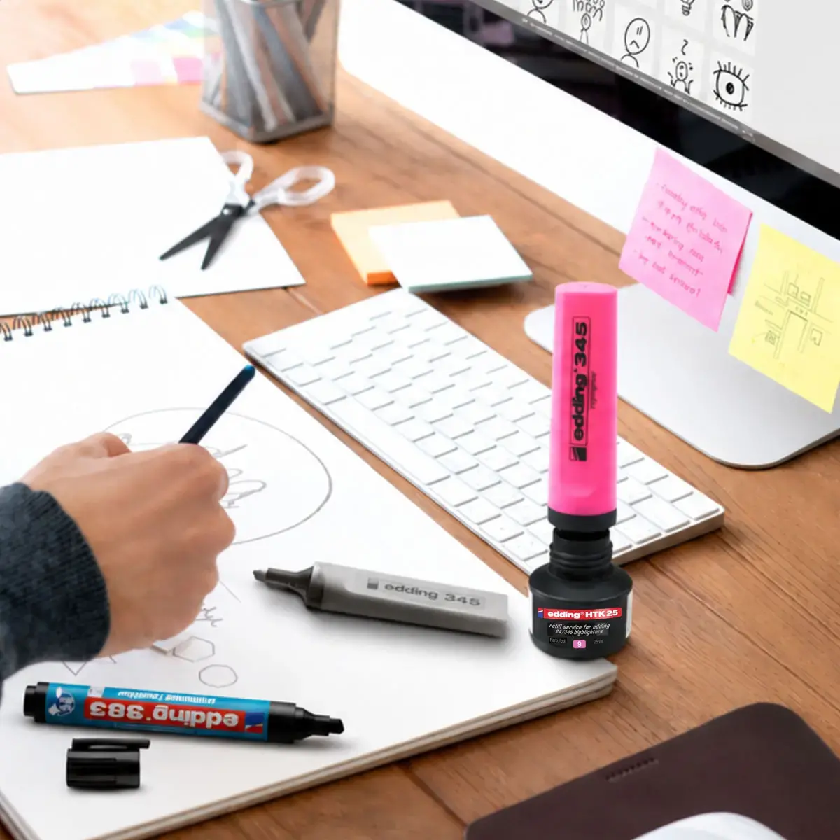 Oplaadbare markeerstift EDDING - Ecoline E24 - Roze