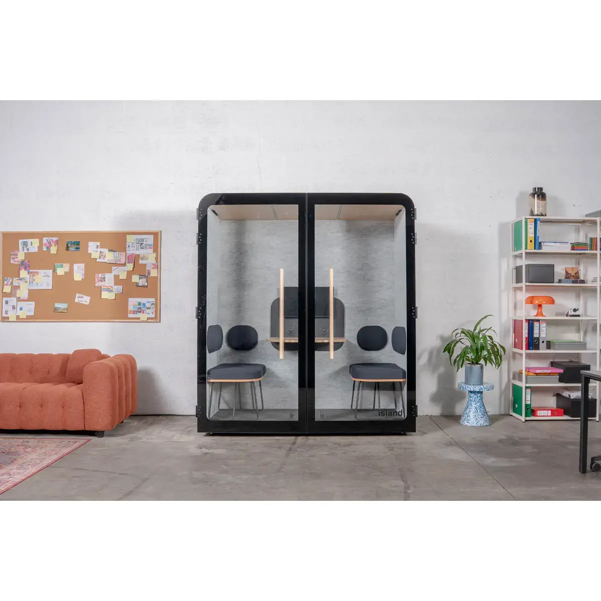 2-persoons akoestische cabine DUO bank - antraciet 