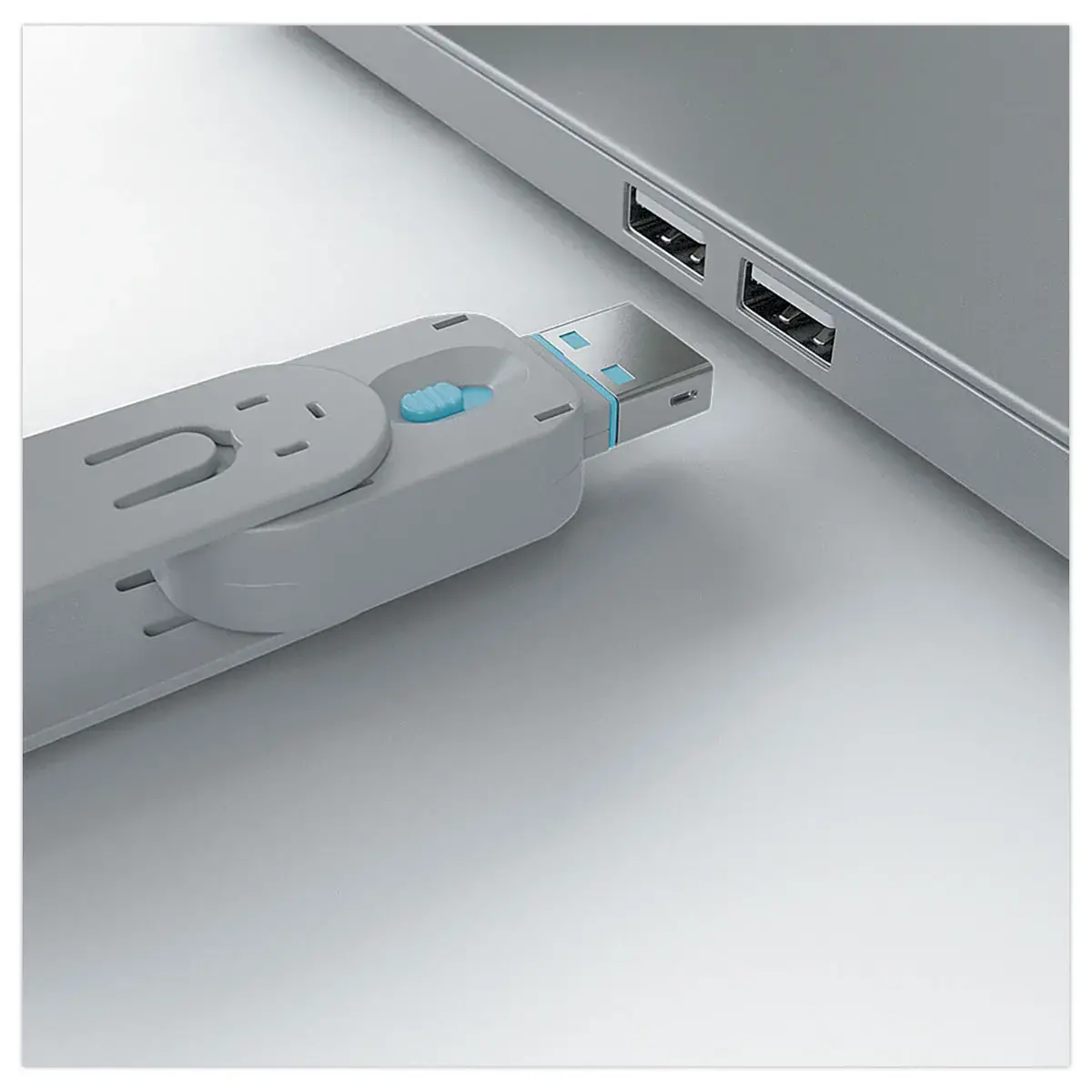 Sleutel voor USB Type A poortblokkering - met 4 sloten, Blauw