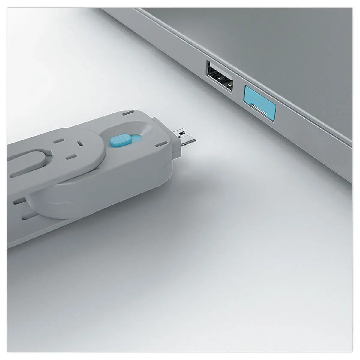 Sleutel voor USB Type A poortblokkering - met 4 sloten, Blauw