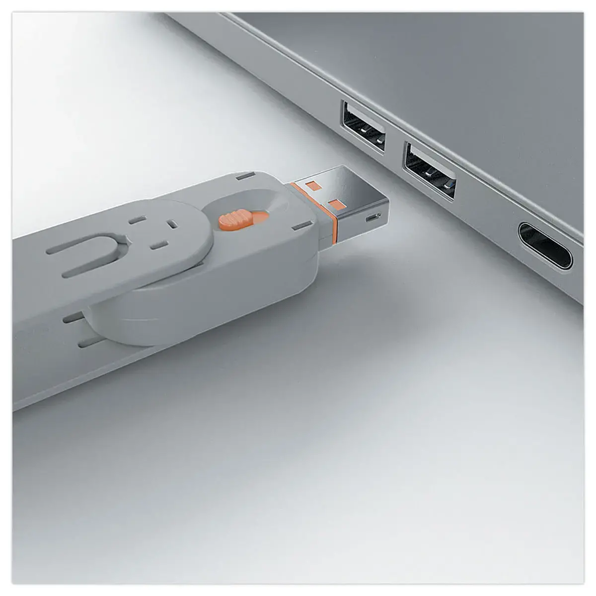 USB Type A-poortblokkeringssleutel - 4 sloten - Oranje - LINDY