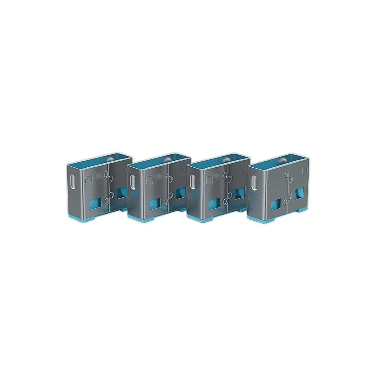 USB Type A poortblokkering (zonder sleutel) - Set van 10, Blauw