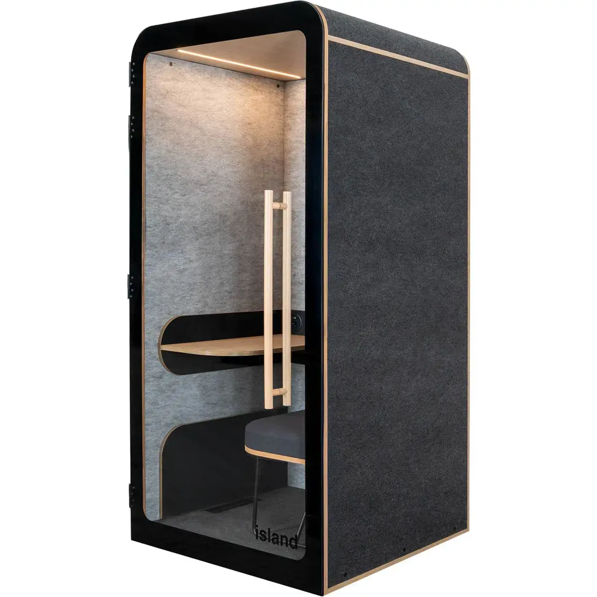 1-persoons akoestische cabine DESK bank - antraciet