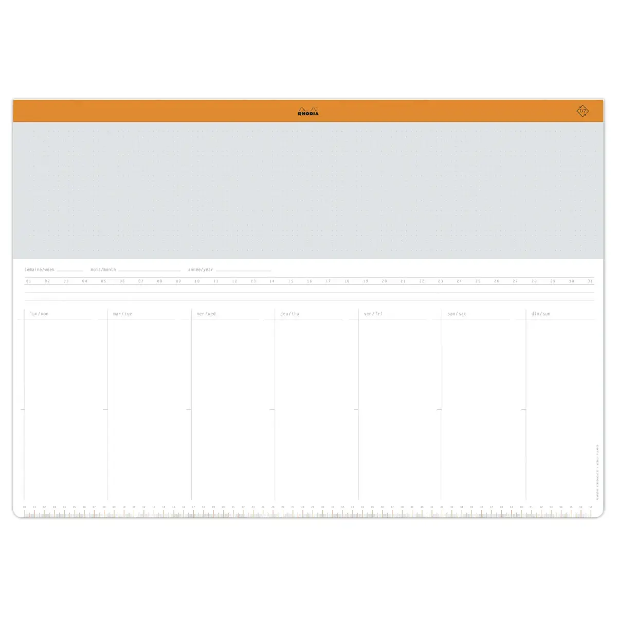 Onderlegger met eeuwigdurend kalender A2 Rhodia