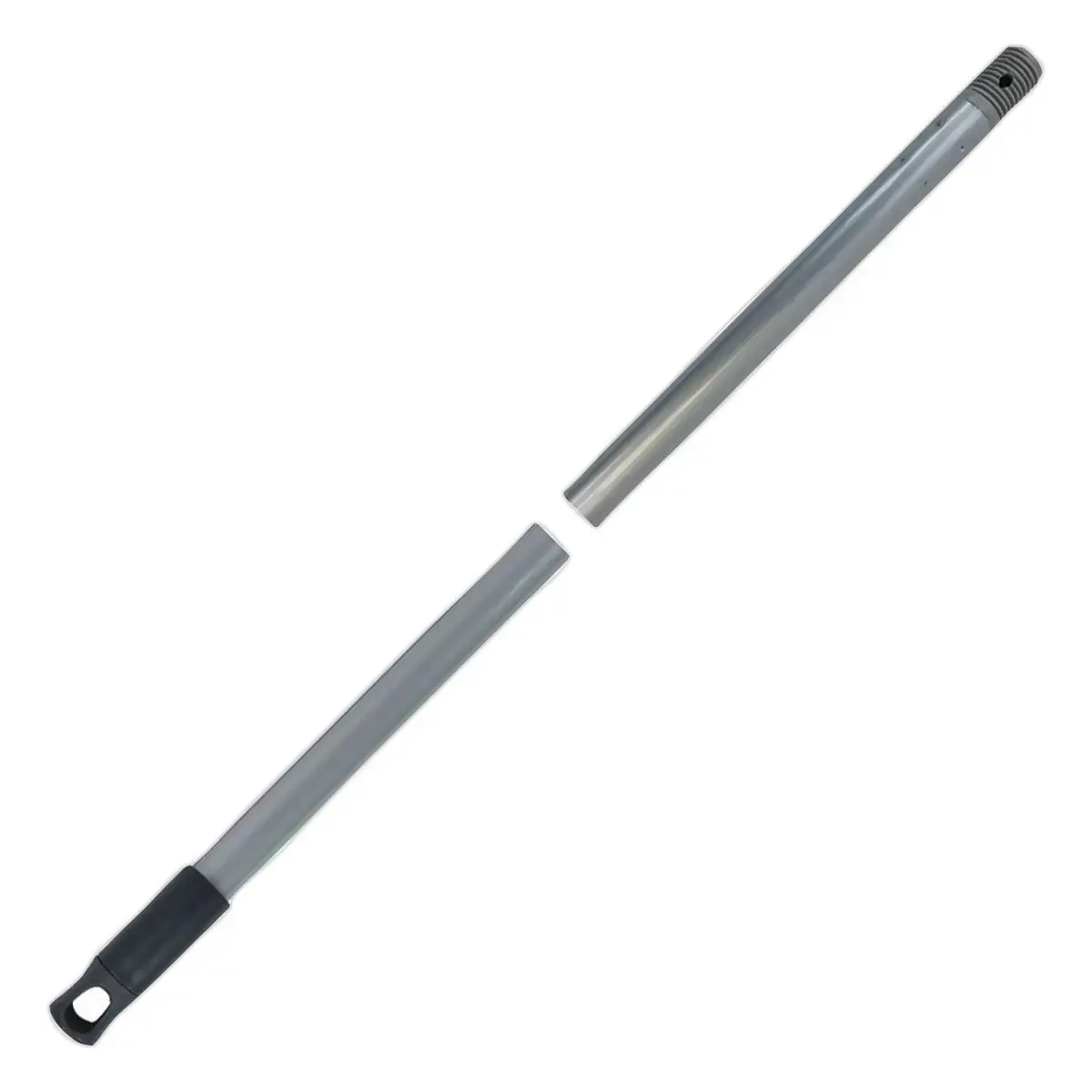 Steel mop handle with double screw function