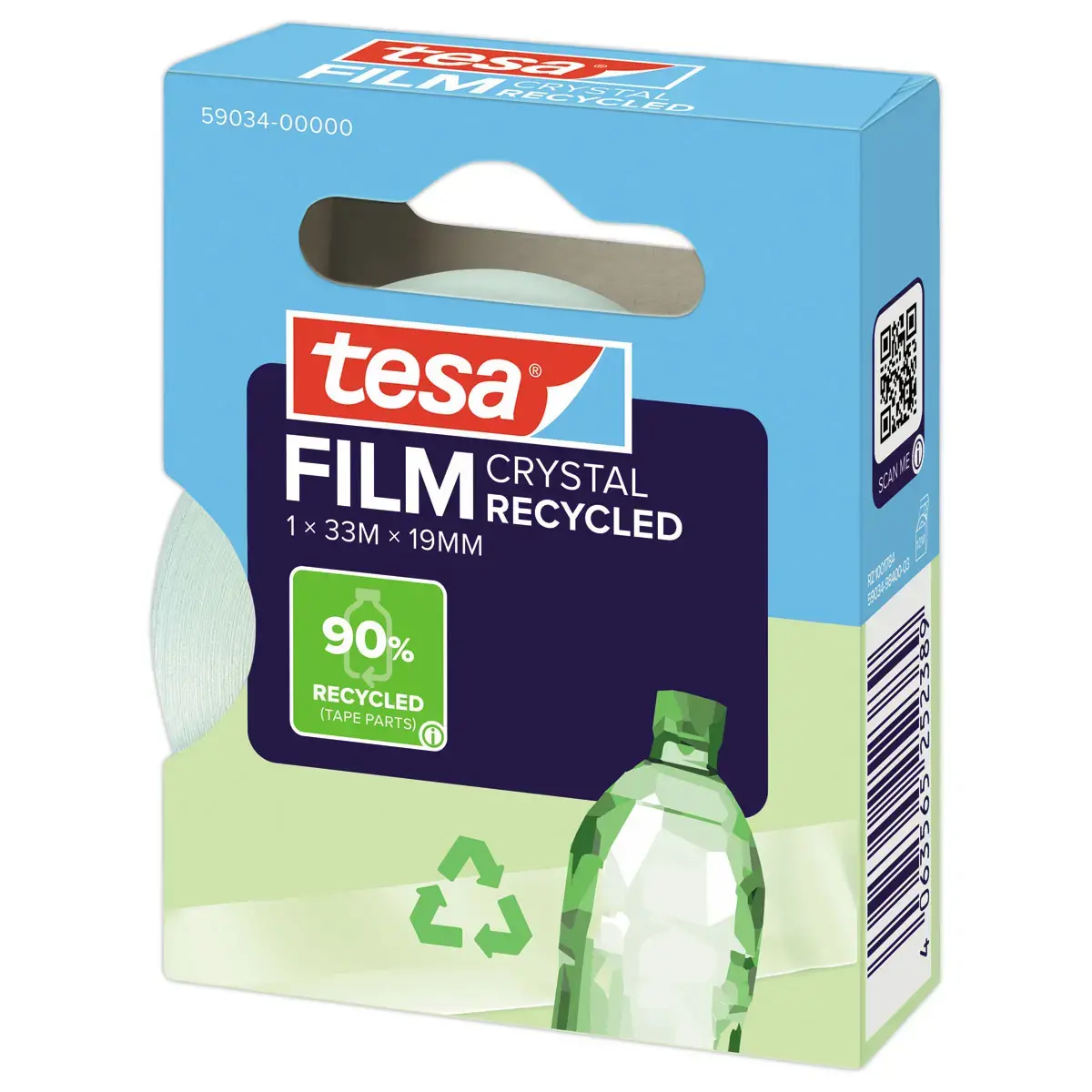 Transparante plakbandrol Tesafilm® Eco & Crystal 33m x 19mm