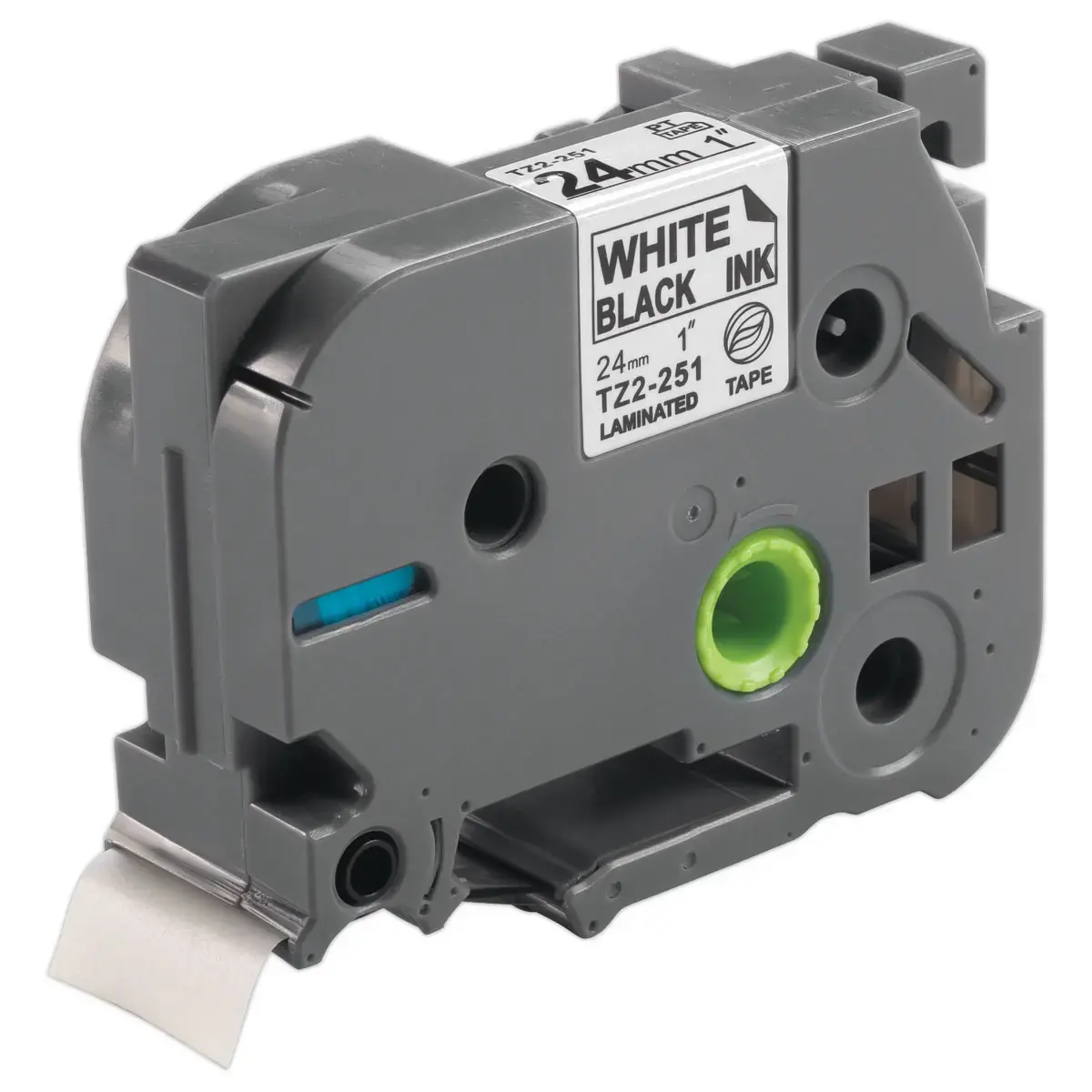 Ruban comp BROTHER TZE 251 24mm wit met zwarte afdruk