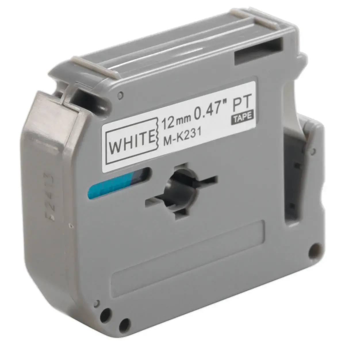 Ruban comp BROTHER M-K231B 12mm wit met zwarte print