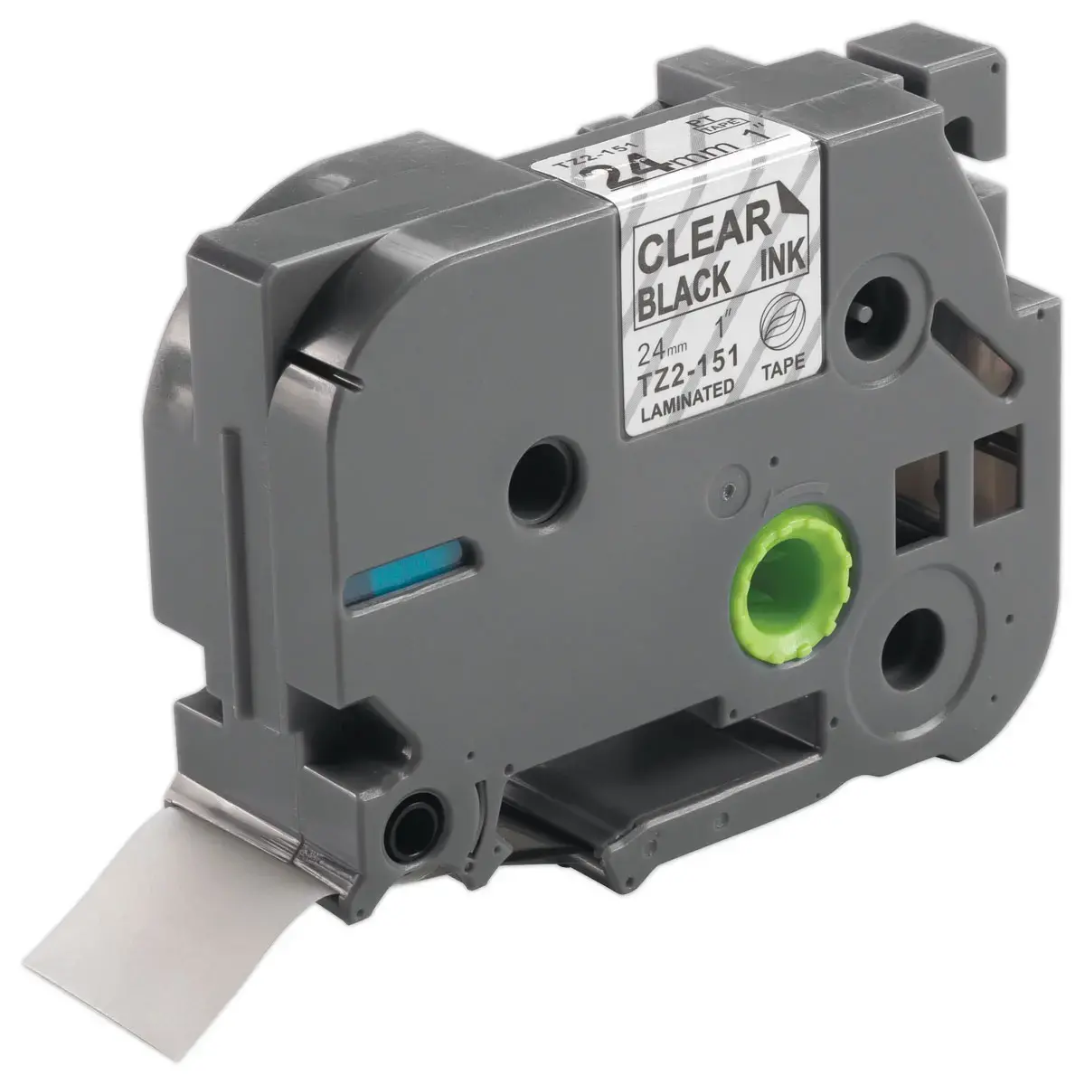 Ruban comp BROTHER TZE 151 24mm transparant met zwarte opdruk 
