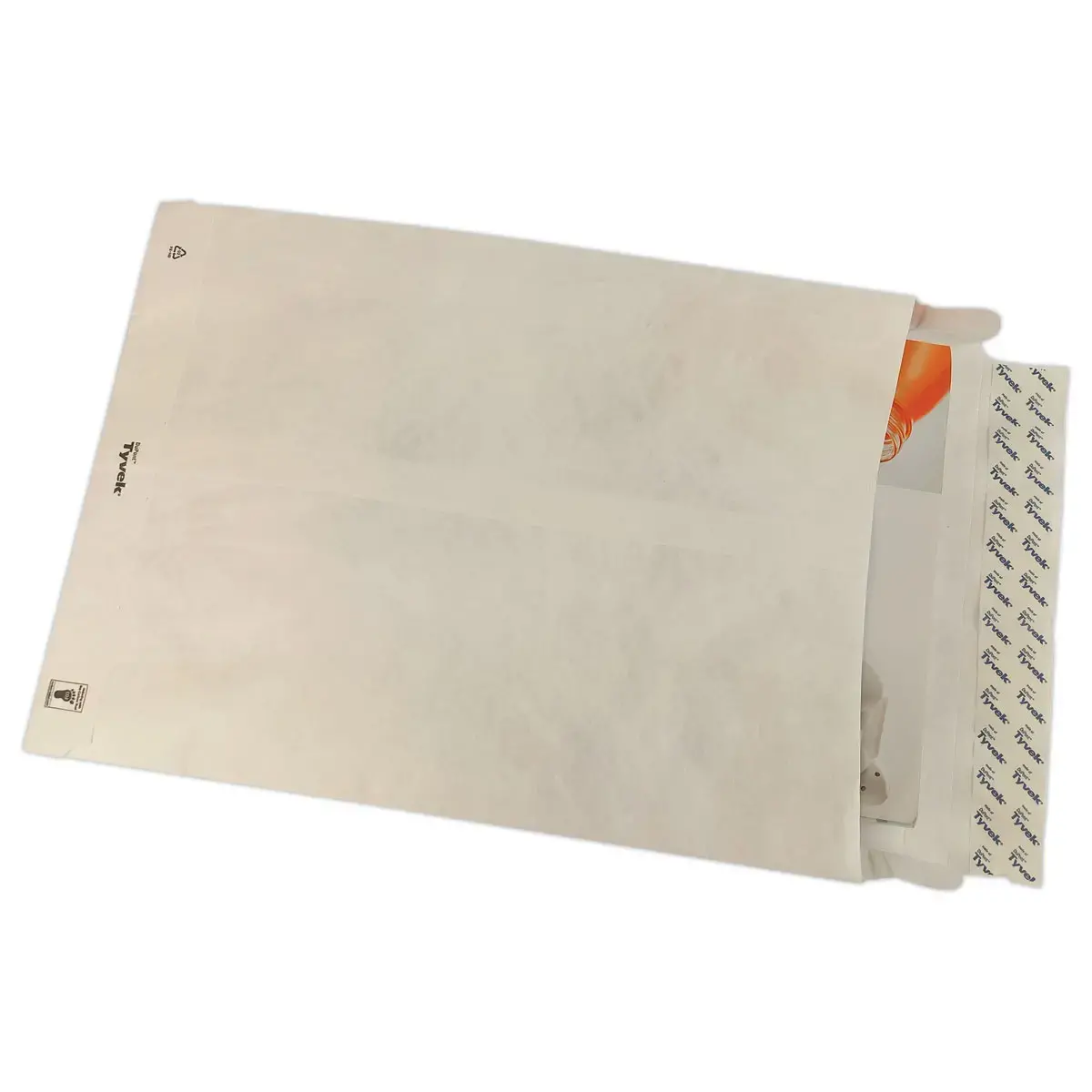 20 Witte onverscheurde TYVEK zakken 250x330 mm met een 38 mm bodem.