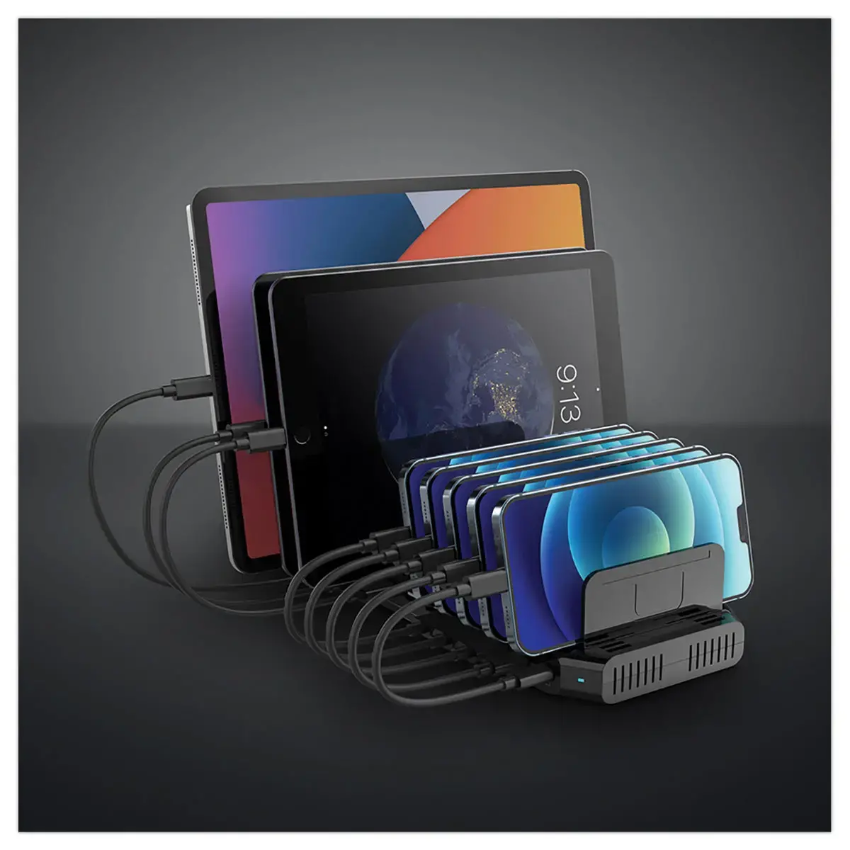 Oplaadstation 120W met 10 USB- poorten