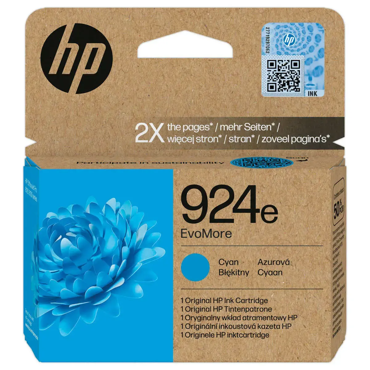 Inktcartridge 924e EvoMore HP - Cyan