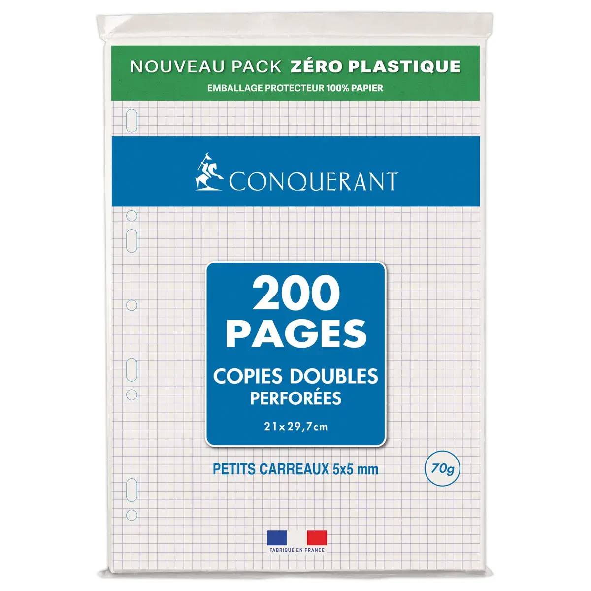 50  dubbele vellen schrijfpapier A4 70g 5x5 9 perforaties 