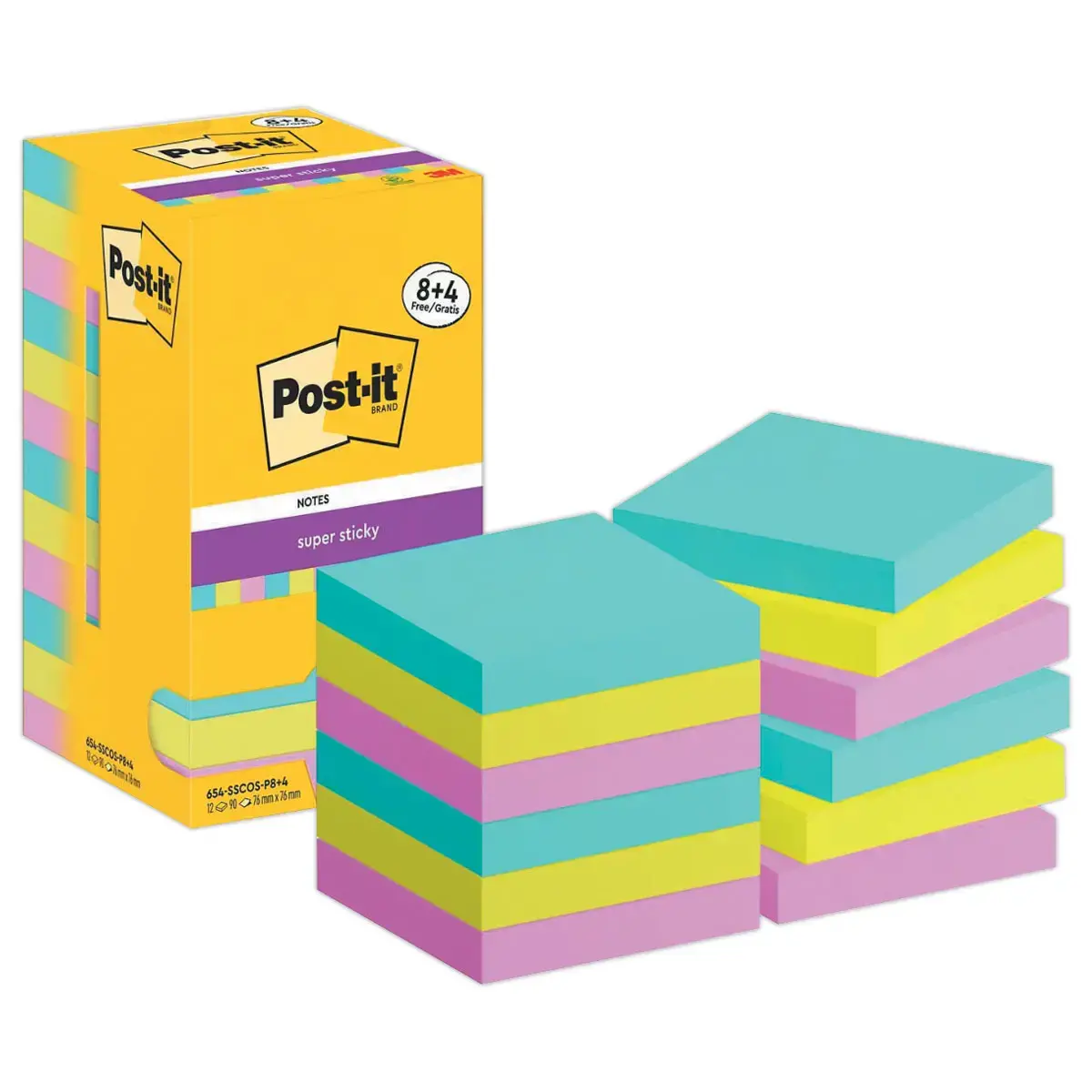 012 Super sticky herpositioneerbare memoblaadjes 76x76 mm - Cosmic - 90 blaadjes