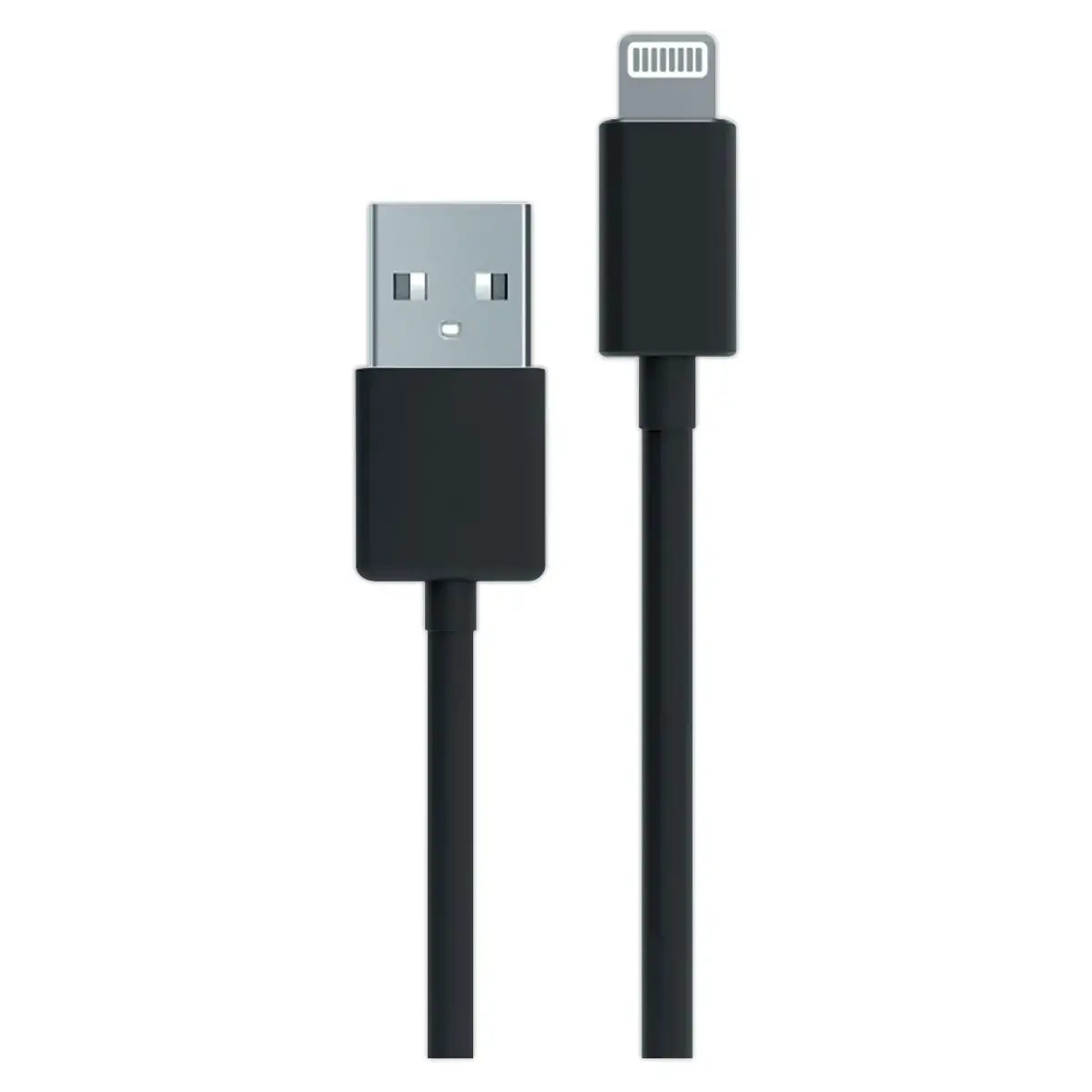 USB-A Lightning-kabel 1m Zwart