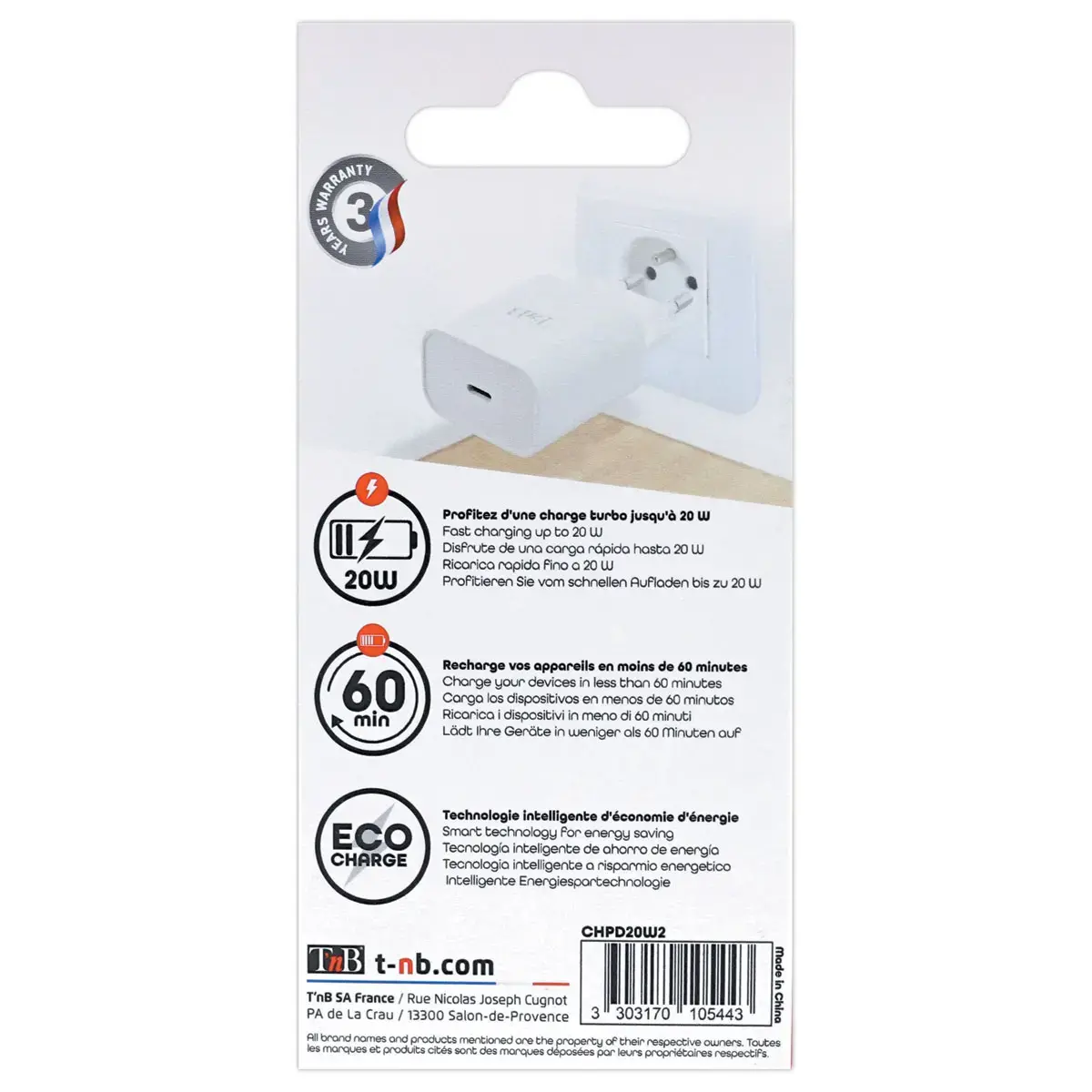 Oplader 1 USB-C PD 20W 