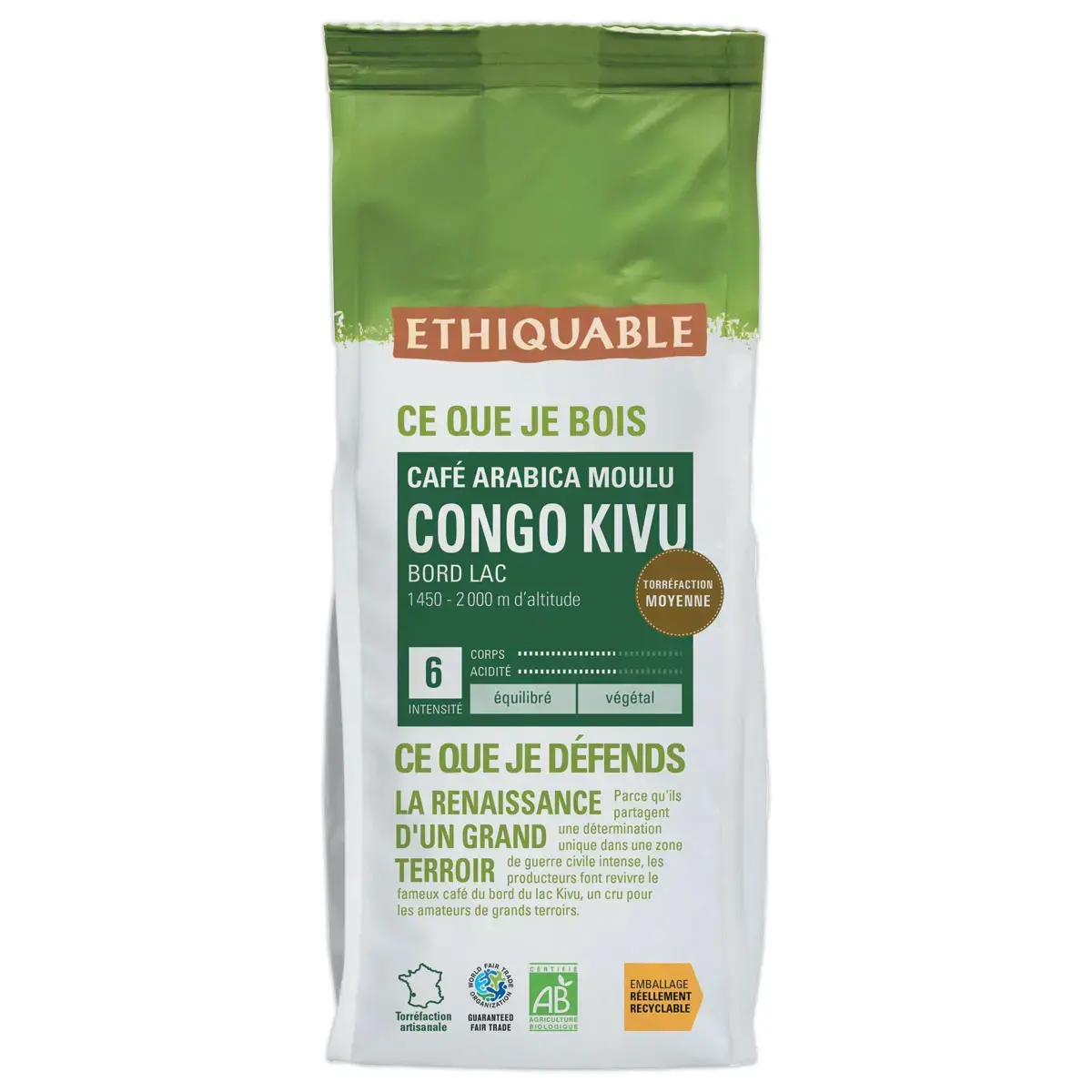 koffiebonen ETHIQUABLE Congo Kivu 250g 